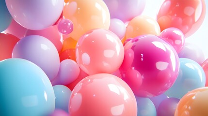glossy balloons in a pastel color