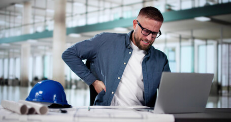 Back Pain Bad Posture Man Sitting