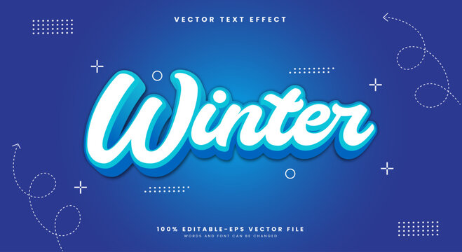winter editable text effect Template font Style