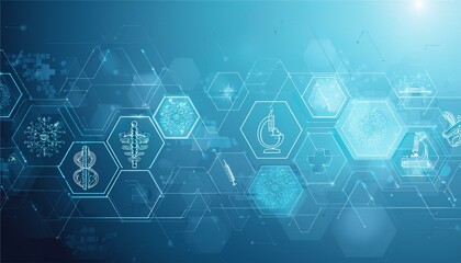 Fototapeta premium medical science blue banner