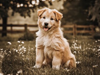 Calm Dog Sitting Peacefully Isolated on a Transparent Background