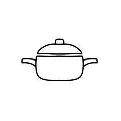 pan kitchen tool line icon