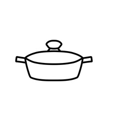 pan kitchen tool line icon