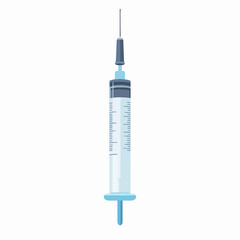 Professional Medical Syringe Isolated Vector Illustration