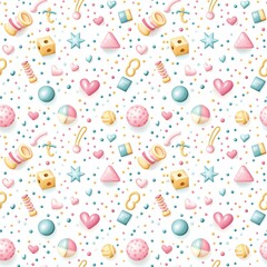 Seamless Watercolor Soft pastel background, Cute animals, suitable for destroying children's cloth