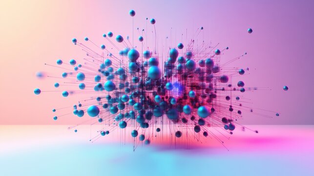Abstract representation of parallel processing with AI elements on a gradient background.