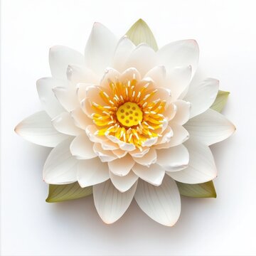 Lotus flower or water lily, isolated on white background