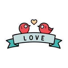 sticker design of love