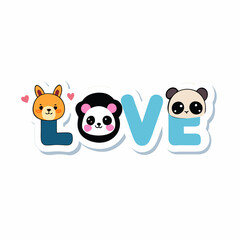 sticker design of love