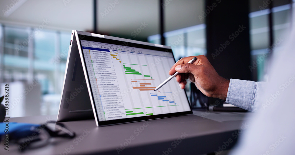Poster Digital Gantt Project Control Software
