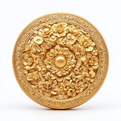 Fototapeta premium Chinese Golden Coin, Isolated on White Background