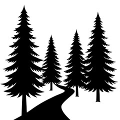 Obraz premium silhouettes of trees