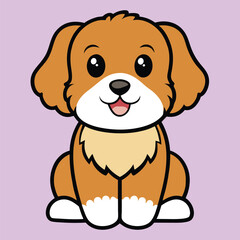Cute Baby Cartoon Bernedoodle Vector Illustration Design
