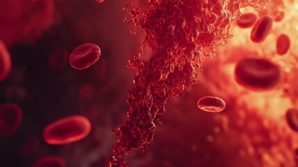 Fototapeta premium Exploring blood cell dynamics human body scientific visualization microscope view health concept for education