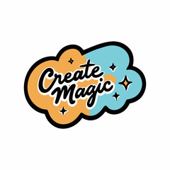 Sticker design of create magic