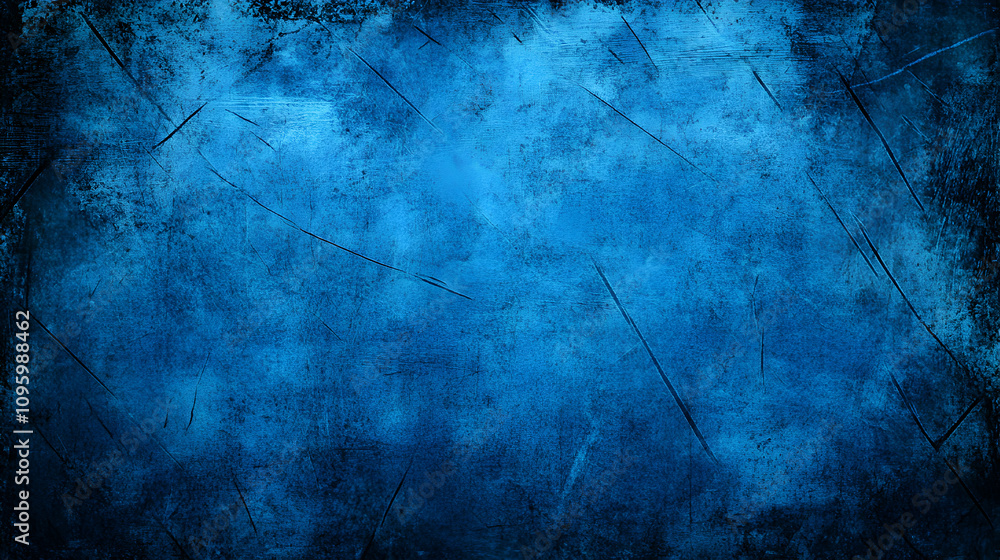 Poster deep blue abstract grunge texture background with scratches and distressed effects for design projec