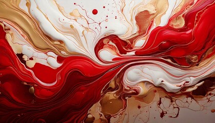 background　赤系の抽象画、ポーリングアート、フルイドアート風