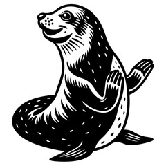 illustration of a black and white bear
