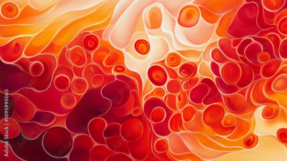 Poster dynamic abstract art representation creative space digital artwork warm color palette close-up view 