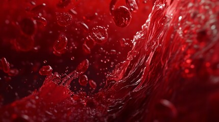 Dynamic splash of red liquid abstract background high-resolution image studio environment close-up shot visual impact