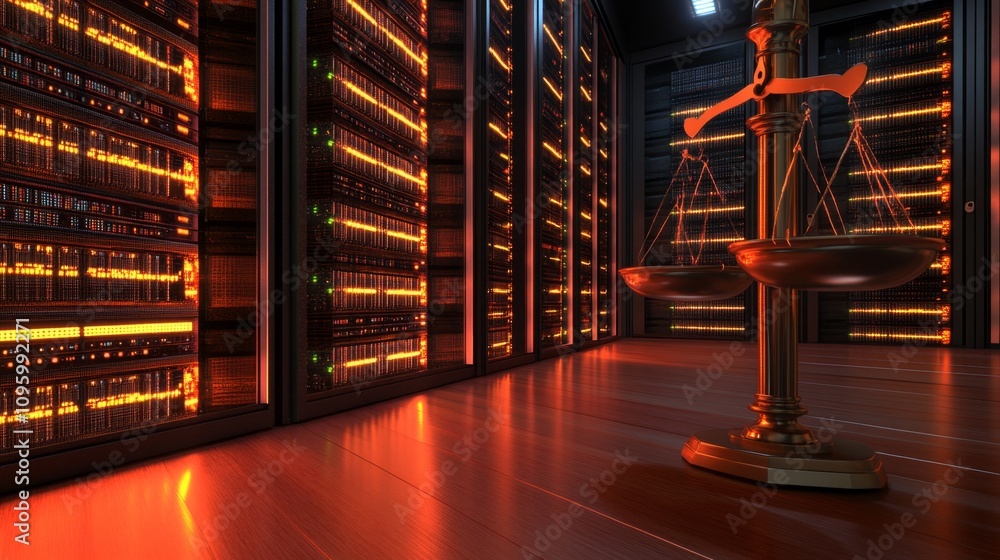 Poster data center operations showcase high-tech server room infrastructure image dynamic environment low a