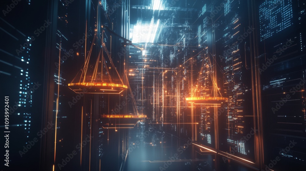 Poster futuristic data visualization experience digital realm graphic art virtual environment immersive vie