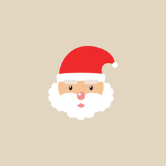 Santa Claus cartoon character icon. Flat design vector illustration. Christmas concept