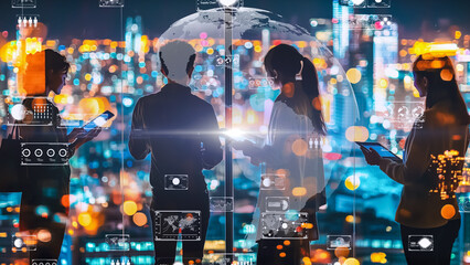 A concept image of digital networking