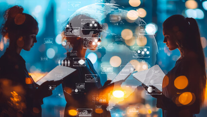 A concept image of digital networking