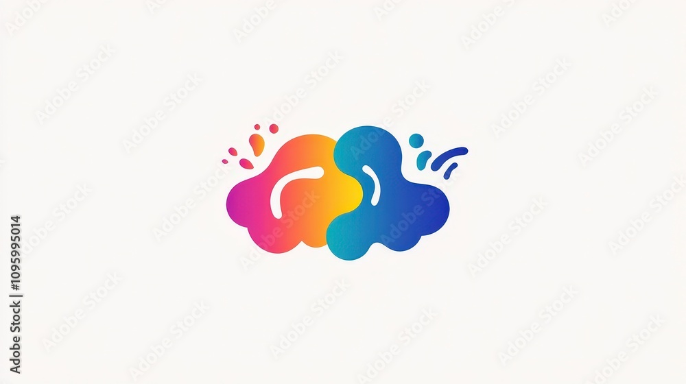 Aufkleber colorful abstract splash design representing creativity and artistry with vibrant shapes and fluid f