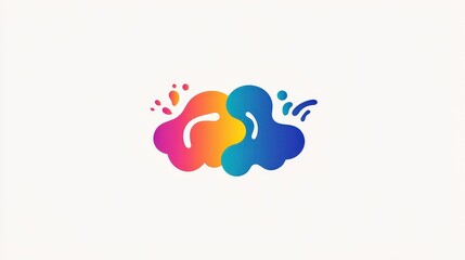 Fototapeta premium Colorful Abstract Splash Design Representing Creativity and Artistry with Vibrant Shapes and Fluid Forms on a Neutral Background