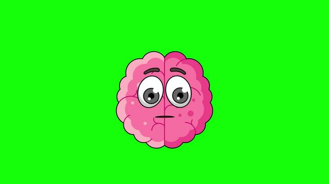 brain character with a raised eyebrow, skeptic's face