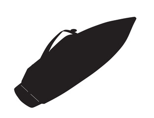 Silhouette Speedboat isolated vector illustration. Luxury and expensive boat. Isometric view