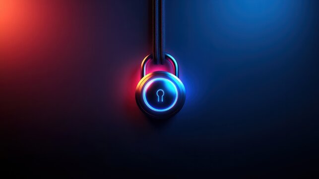 cybersecurity concept, user privacy security and encryption, secure internet access Future technology and cybernetics, screen padlock.