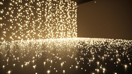 Obraz premium A room filled with a multitude of small white sparkly lights scattered on the floor and walls, flickering white sparkle lights background, sparkly lights, soft focus