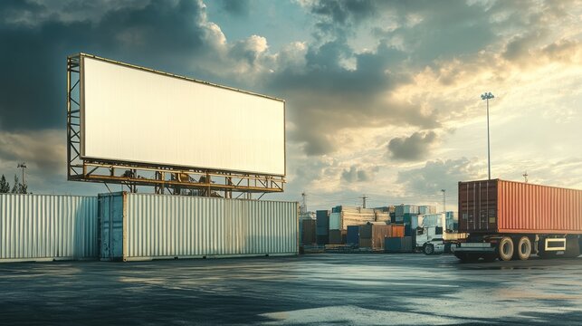 Empty big advertising billboard in city, adboard