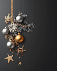 Christmas and new year with Elegant Ornaments Style  Perfect for Tags, Posters, and Banners with Space for Text