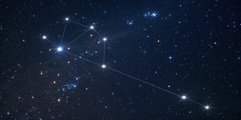 Fototapeta premium A stunning image of the Ursa Major constellation with its seven bright stars forming a ladle shape, celestial body, constellation, ladle shape, astronomy