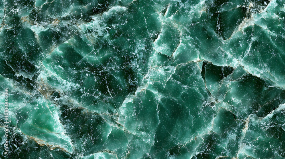Poster intricate deep green marble texture background image, shows realistic stone veins and patterns, idea