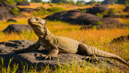 iguana on the rock