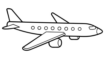 airplane vector illustration line art transparent background