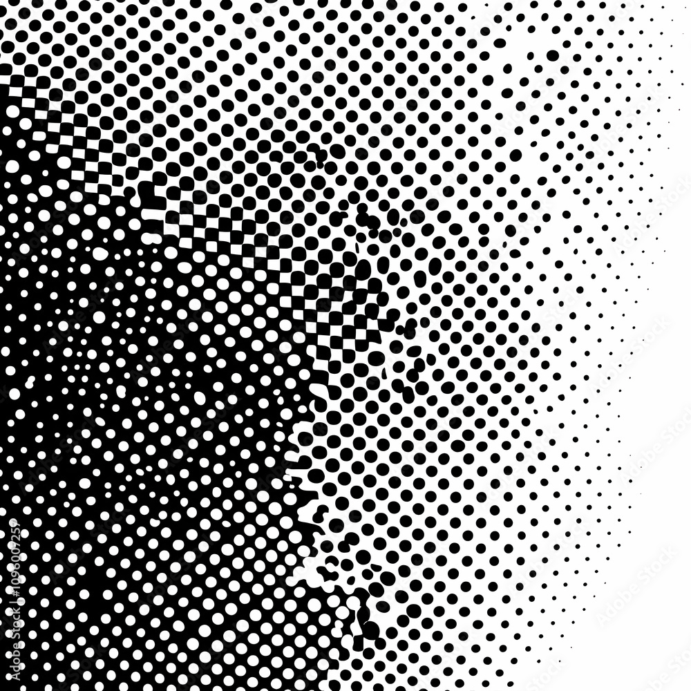 Poster abstract black and white halftone dot pattern background design