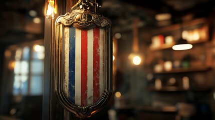 Classic barber shop logo design in vintage style