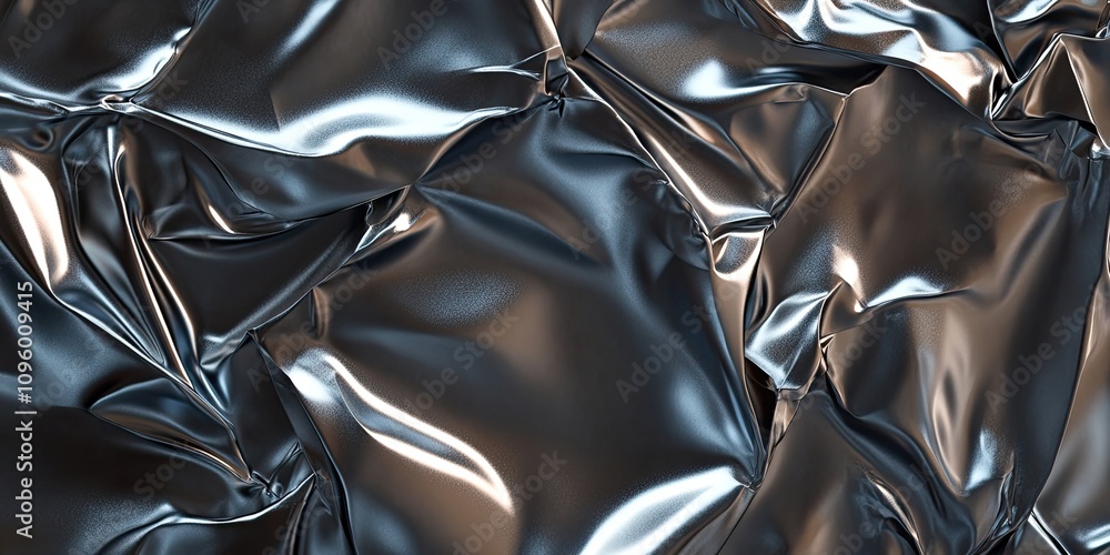 Poster abstract rumpled metallic background featuring intricate textures and shades, creating a captivating