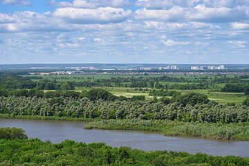 Belaya River landscape in the Victory Park of Ufa