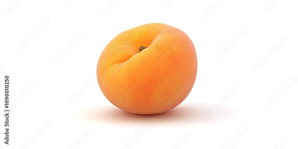 Poster isolated single apricot on a white background, showcasing the vibrant color of the apricot fruit. th