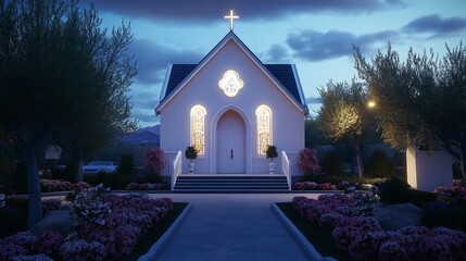 White Wedding Chapel in Las Vegas, USA