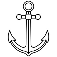 anchor silhouette vector illustration line art transparent background