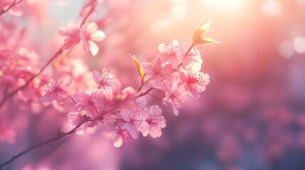 Delicate Pink Blossoms in Springtime