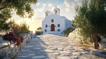  Low Angle View of a Church in Ano Mera, Mykonos, Cyclades Islands